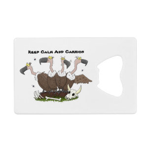 Funny vultures humor cartoon creditkaart flessenopener