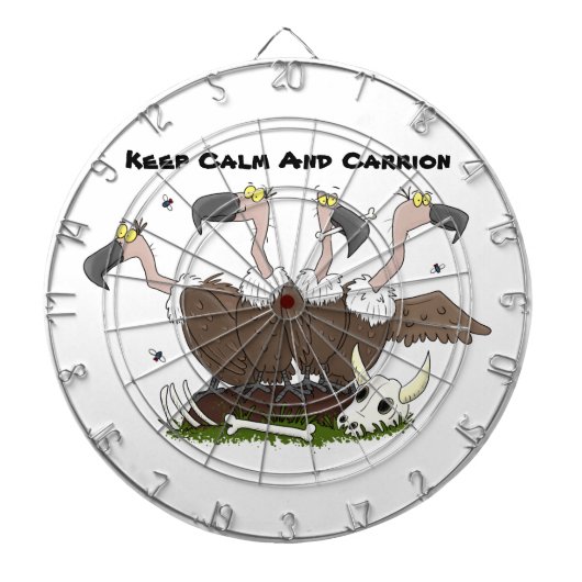 Funny vultures humor cartoon dartbord (Voorkant)