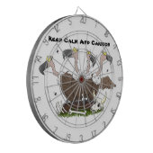 Funny vultures humor cartoon dartbord (Voorkant Links)