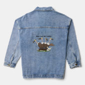 Funny vultures humor cartoon denim jacket (Achterkant)