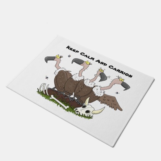 Funny vultures humor cartoon deurmat (Schuin)