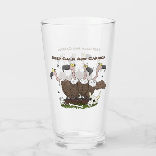 Funny vultures humor cartoon glas (Achterkant)