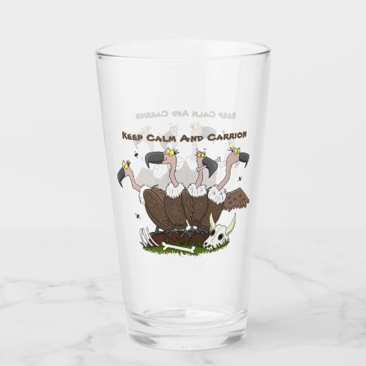 Funny vultures humor cartoon glas (Voorkant)