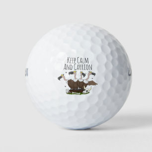 Funny vultures humor cartoon golfballen