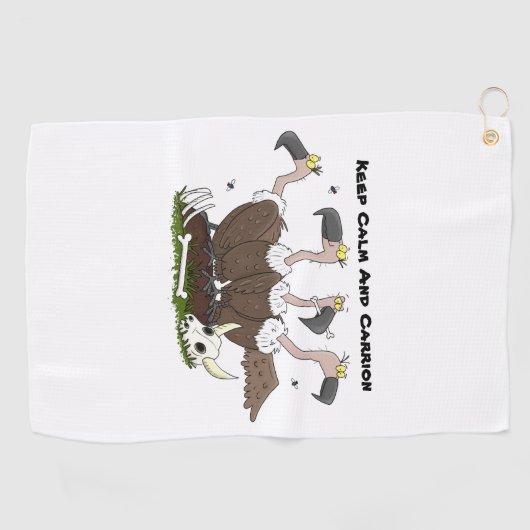 Funny vultures humor cartoon golfhanddoek (Horizontaal)