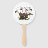 Funny vultures humor cartoon handwaaier (Achterkant)