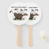 Funny vultures humor cartoon handwaaier (Voorkant en achterkant)
