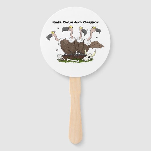Funny vultures humor cartoon handwaaier (Voorkant)