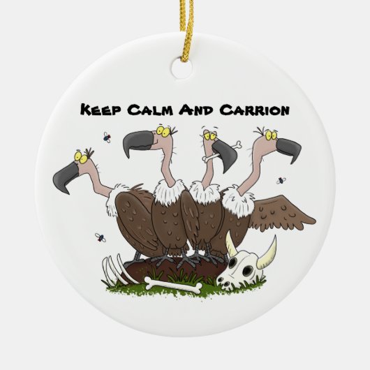 Funny vultures humor cartoon keramisch ornament (Voorkant)