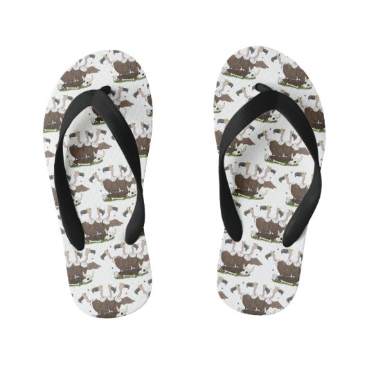 Funny vultures humor cartoon kinder teenslippers (Voetbed)