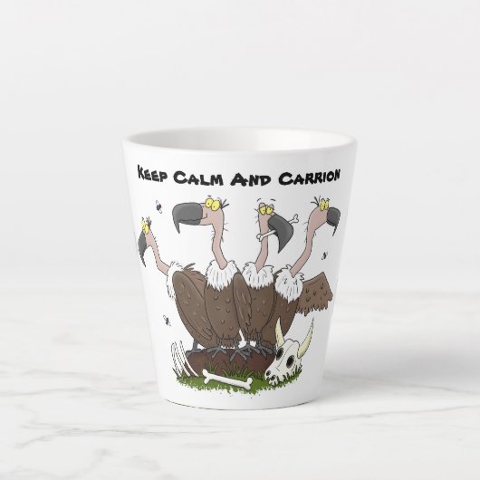 Funny vultures humor cartoon latte mok (Voorkant)