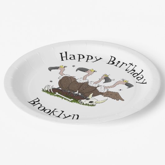 Funny vultures humor cartoon papieren bordje (Gekanteld)