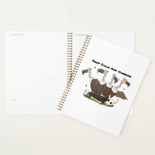 Funny vultures humor cartoon planner (Display)