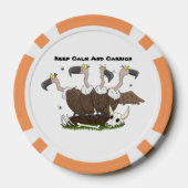 Funny vultures humor cartoon poker chips (Achterkant)