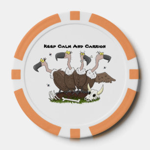 Funny vultures humor cartoon poker chips