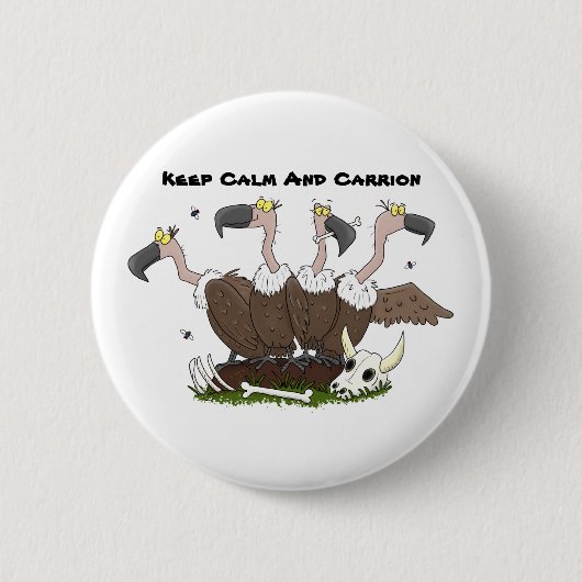 Funny vultures humor cartoon ronde button 5,7 cm (Voorkant)