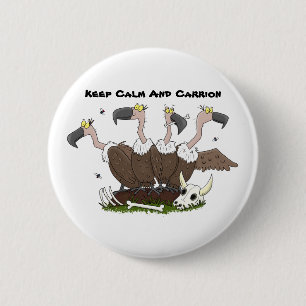 Funny vultures humor cartoon ronde button 5,7 cm