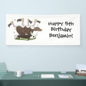 Funny vultures humor cartoon spandoek (Beurs)