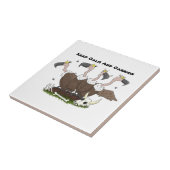 Funny vultures humor cartoon tegeltje (Zijkant)