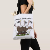 Funny vultures humor cartoon tote bag (Dichtbij)
