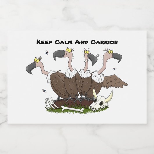 Funny vultures humor cartoon voedselcontainer etiket (Enkel label)