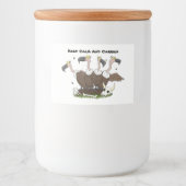 Funny vultures humor cartoon voedselcontainer etiket (Voorkant)