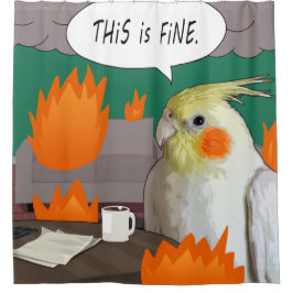 Funny Wacky Cockatiel Meme Dit is een fijne groene Douchegordijn