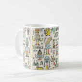 Funny Wacky Doodle Characters set 2. tekst Koffiemok (Voorkant links)