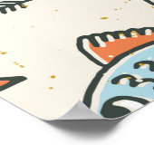 Funny Wacky Doodle Characters set 2. tekst Poster (Hoek)