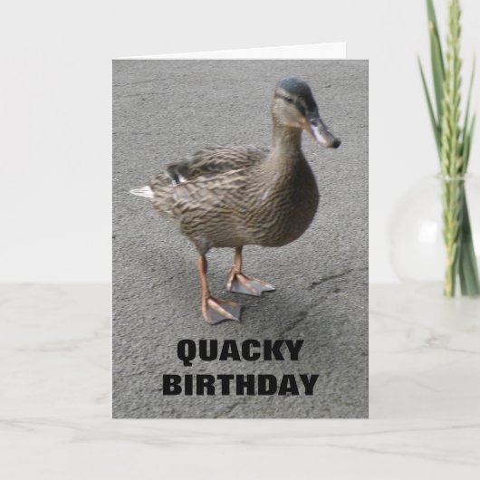Funny Waddling Duck Custom Birthday Card Kaart (Voorkant)