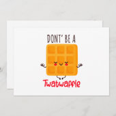 Funny Waffle is geen twatwafel Feestdagenkaart (Voorkant / Achterkant)