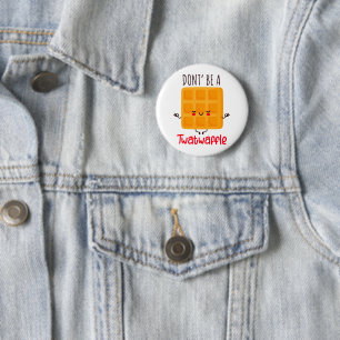 Funny Waffle is geen twatwafel Ronde Button 5,7 Cm