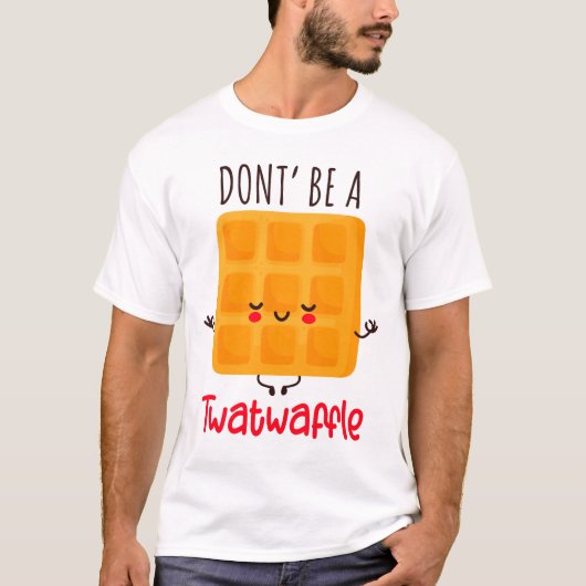 Funny Waffle is geen twatwafel T-shirt (Voorkant)