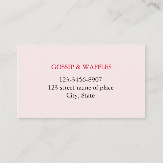 Funny Waffles Visitekaartje (Achterkant)