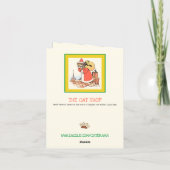 Funny  Wain Santa Claus Cat KerstArt Feestdagen Kaart (Achterkant)