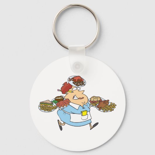 Funny Waitress Sleutelhanger (Voorkant)