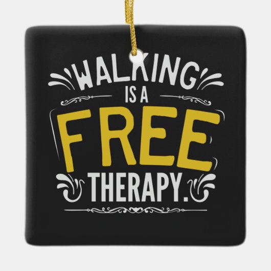 Funny Walking is een gratis Therapietotum. Keramisch Ornament (Voorkant)