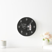 Funny Wall Clock - Geen wijn voor 9 Ronde Klok (Huis)