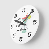 Funny Wall Clock - Martini 5 Vijf uur met naam Ronde Klok (Hoek)