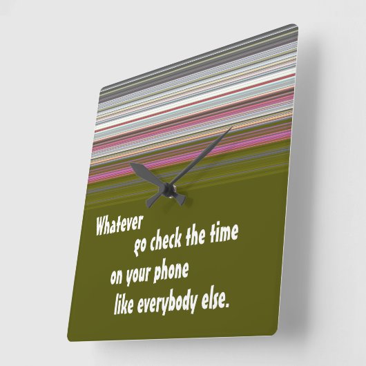Funny Wall Clock Vierkante Klok (Hoek)