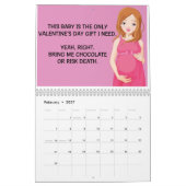 Funny Wall kalender voor zwangere vrouwen (Feb 2027)