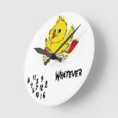 FUNNY!  WALLCLOCK-Wat dan ook!!! Ronde Klok (Hoek)