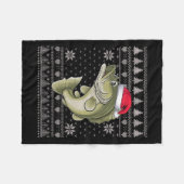 Funny Walleye Fish Ugly Christmas Sweater Santa Xm Fleece Deken (Voorkant (Horizontaal))