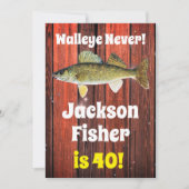 Funny Walleye Fisherman's Birthday Kaart (Voorkant)