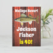 Funny Walleye Fisherman's Birthday Kaart (Staand voorkant)