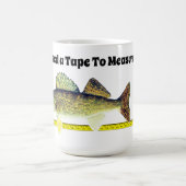 Funny Walleye Pike en Tape Measure Koffiemok (Center)