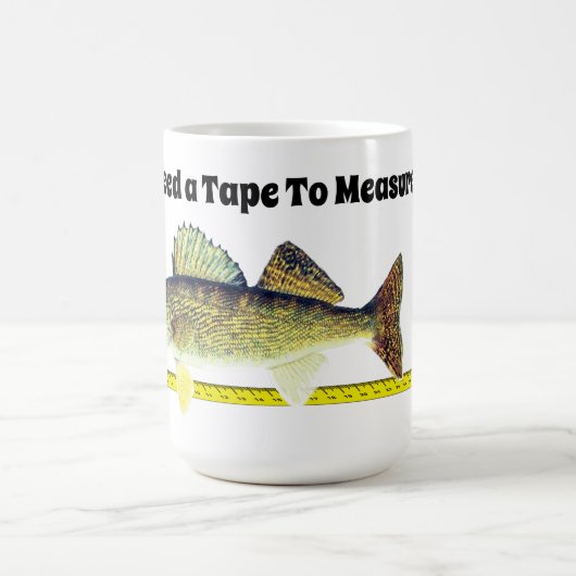Funny Walleye Pike en Tape Measure Koffiemok (Center)