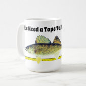 Funny Walleye Pike en Tape Measure Koffiemok (Voorkant links)