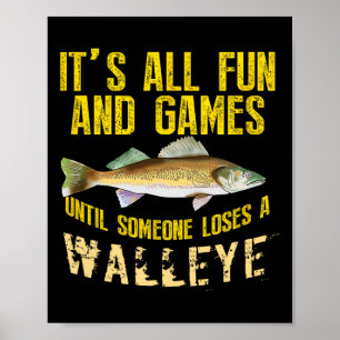Funny Walleye Vissen Zoetwatervis Grafisch Mannen  Poster