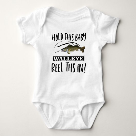 Funny Walleye Vist Pun Reel Rod Hilarious Romper (Voorkant)